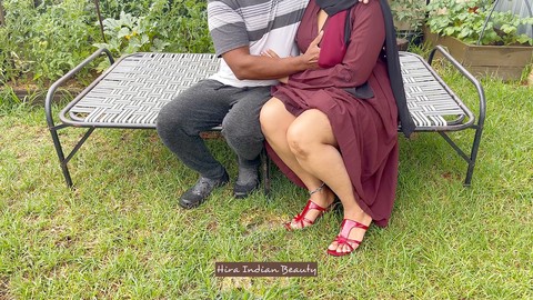 Shy and curvy hijab wife enjoys a sensual outdoor massage and softcore fun